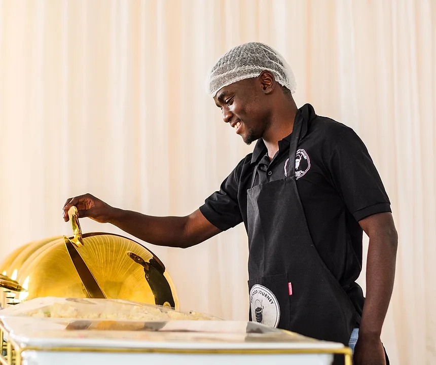 Catering staff serving at a hotel function